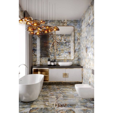 Керамогранит Infinity Ceramica Gelata Oro Scuro High Glossy 60x120 - изображение 3