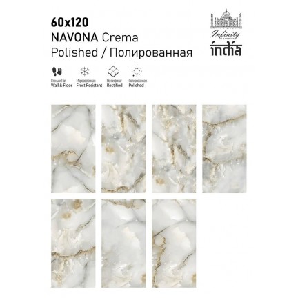 Керамогранит Infinity Ceramica Navona Crema Pol 60x120 - изображение 2
