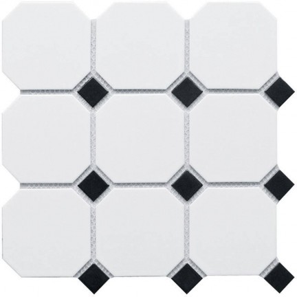 Мозаика Starmosaic Geometry Octagon Big White-Black Matt