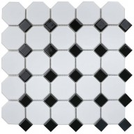 Мозаика Starmosaic Geometry Octagon Small White-Black Matt