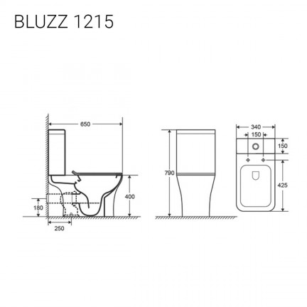 Унитаз Компакт Безободковый Staro Bluzz 1215 Белый - изображение 5