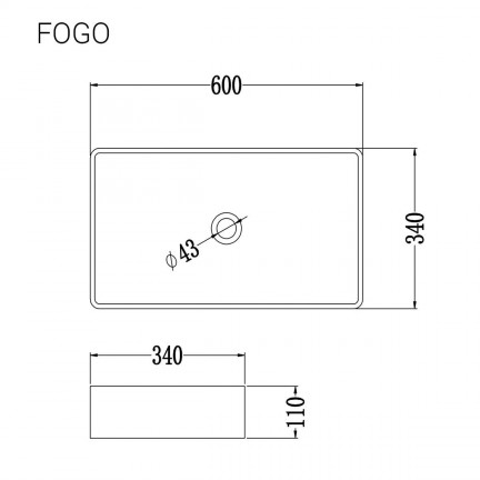 Раковина Staro Fogo Negro Mate 61х34.5х11 - изображение 3