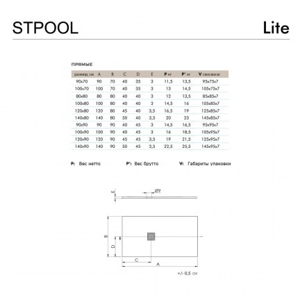 Душевой Поддон Из Композитного Материала Stpool Lite 1000x700x30 White Matt - изображение 3