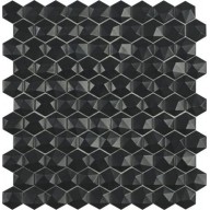 Мозаика Vidrepur Hex Nordic 903 D Черный (сетка)