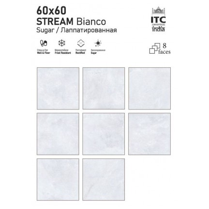 Керамогранит ITC Stream Bianco Sugar 60x60 - изображение 2