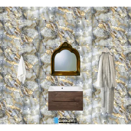 Керамогранит Infinity Ceramica Gelata Oro Scuro High Glossy 60x120 - изображение 6