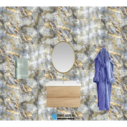 Керамогранит Infinity Ceramica Gelata Oro Scuro High Glossy 60x120 - изображение 11